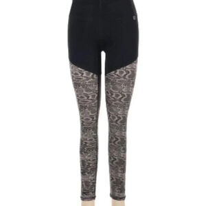 Body Language Sportswear black w/ brown & black snakeskin print leggings Size XS